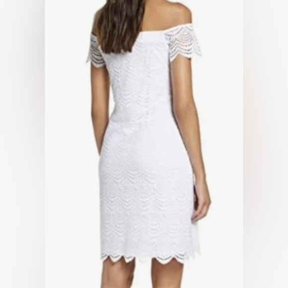 Lilly Pulitzer Jade Resort White Scalloped Lace Flutter Sleeve Mini Dress XS - Picture 2 of 9